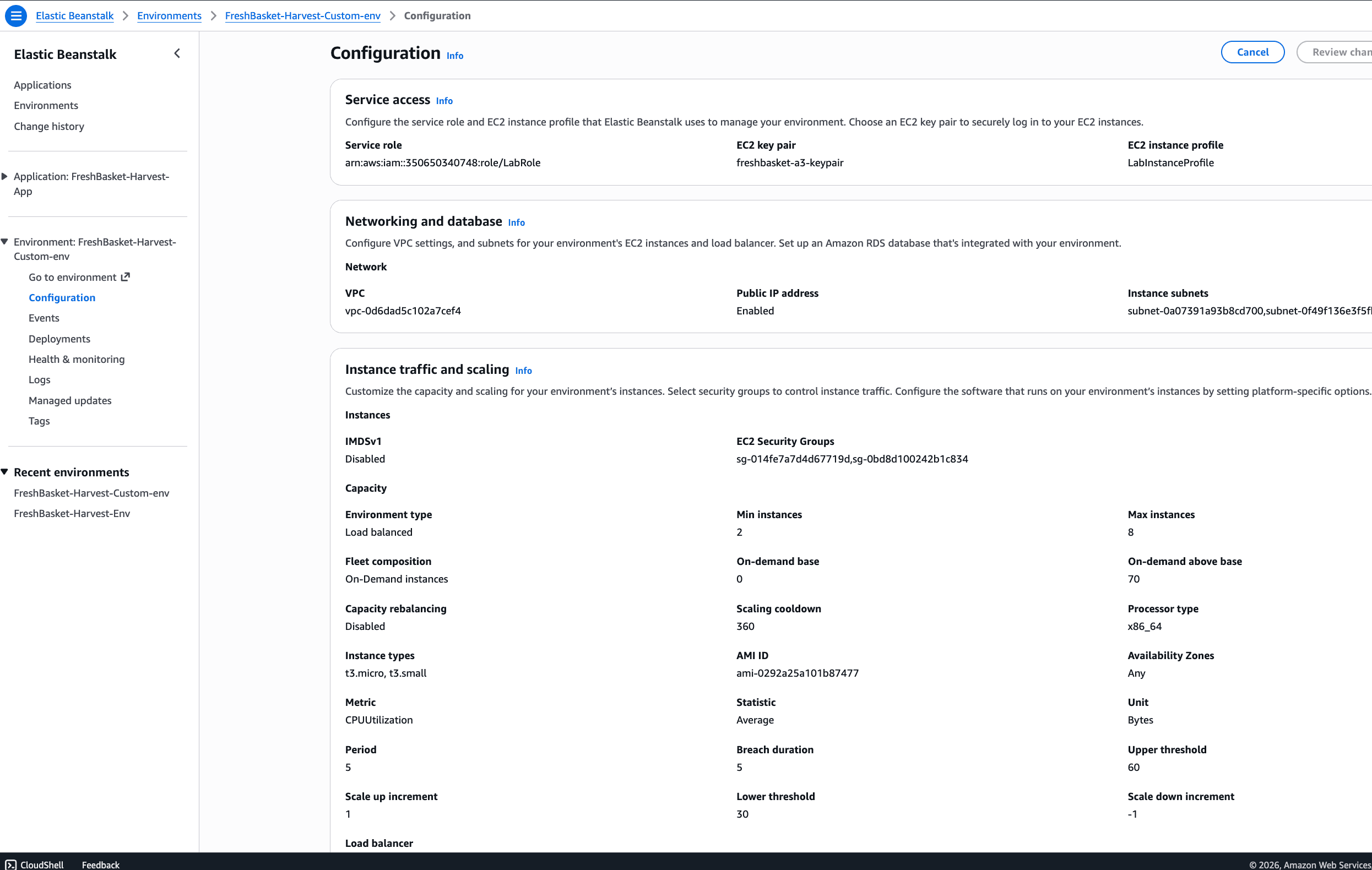 Custom VPC AWS evidence screenshot