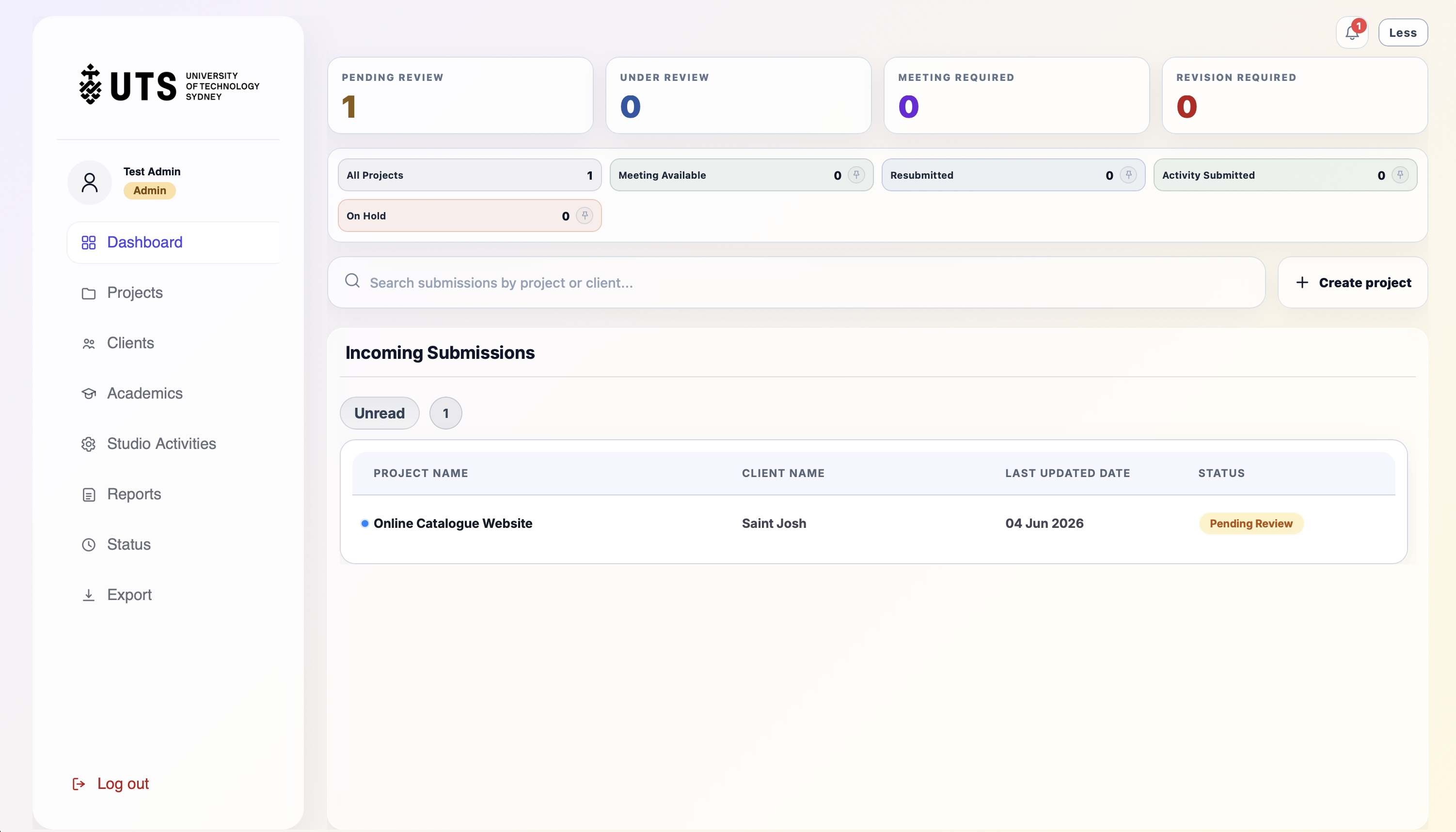 Admin dashboard interface preview