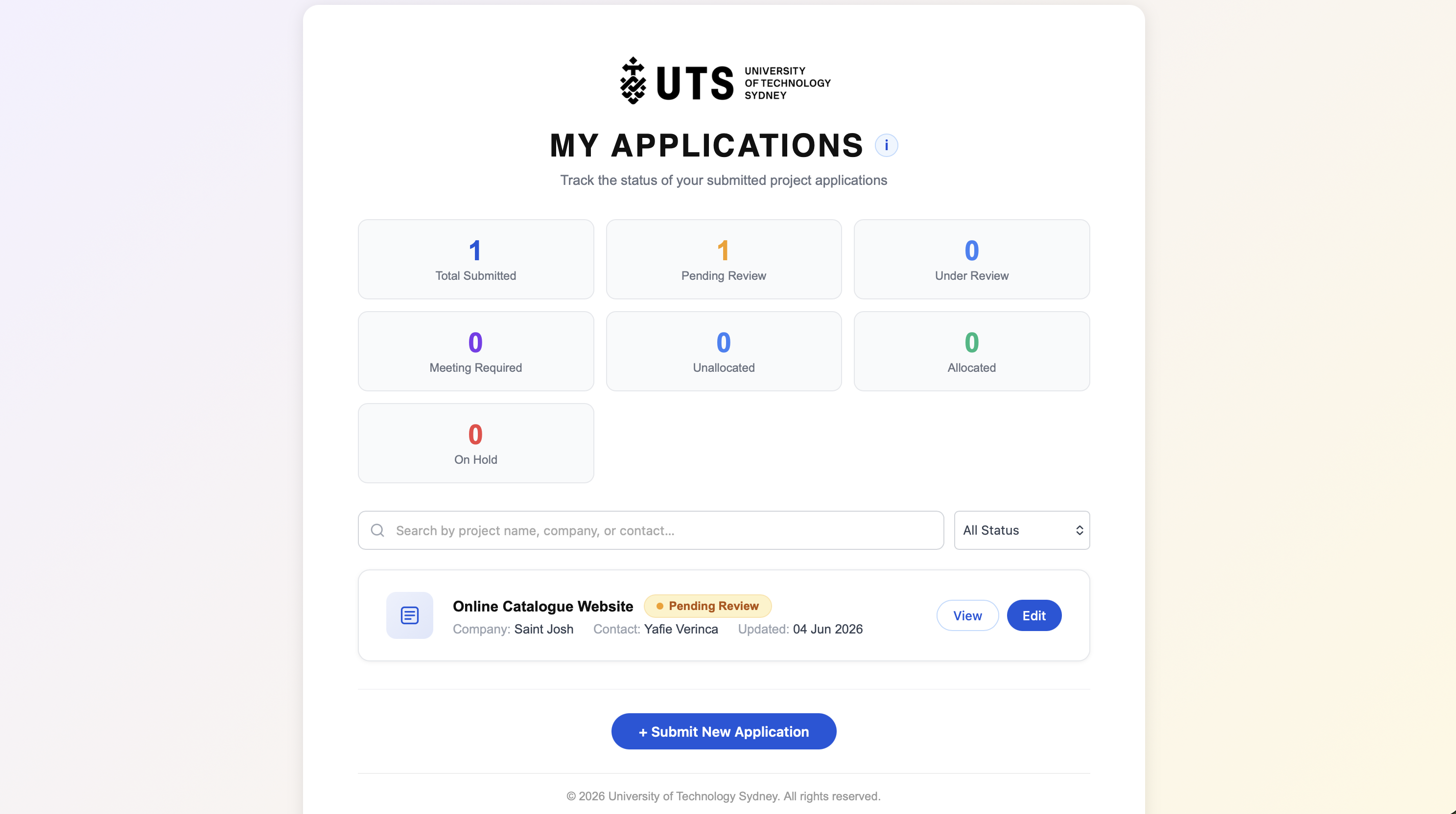 Client dashboard interface preview